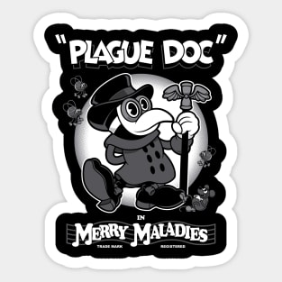 Merry Maladies - Vintage Cartoon Plague Doctor - Rubber Hose Sticker